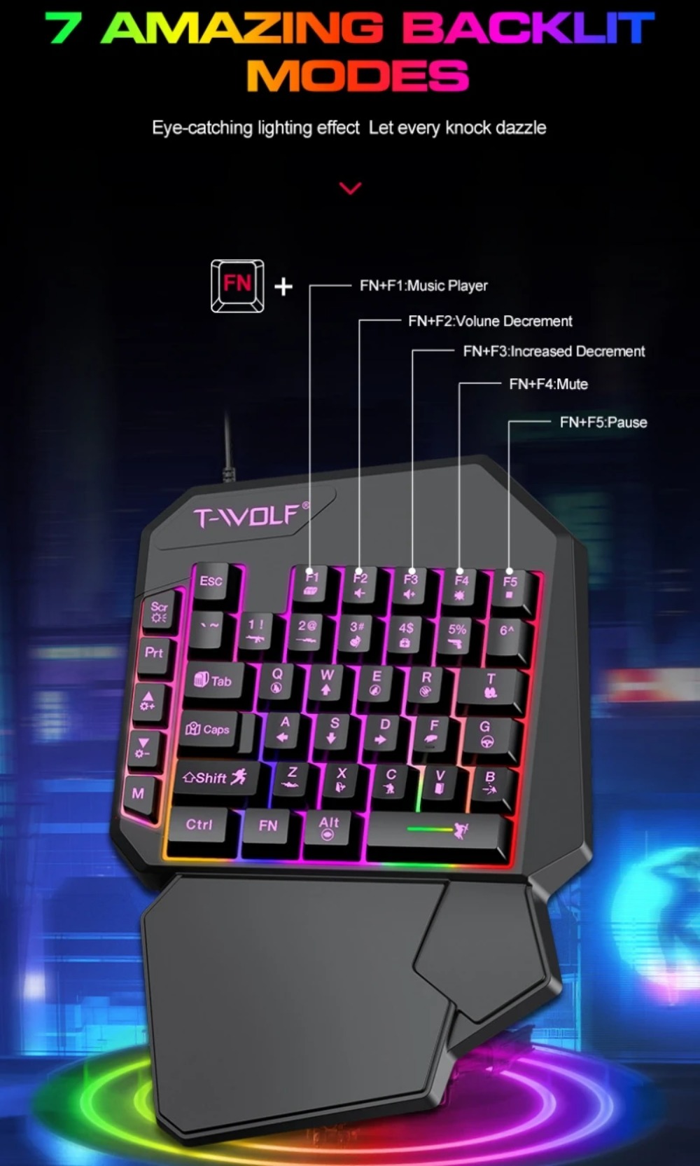 Combo de Teclado e Mouse RGB 5 - Gaming Keyboard And Mouse For Xbox avaliação e preço